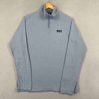 Helly Hansen 1/4 Zip Sweater Shirt Mens Medium Blue Pullover Athleisure Outdoor