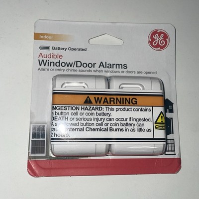 GE Indoor Security Audible Wireless Window Door Alarms Sensor Chime 2 Pack NEW