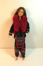 SE Asian Tribal Barbie Doll in Uniqe Handmade Ethnic (Hmong?) Costume 12" tall