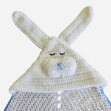 Handmade crochet baby, child, toddler blanket with bunny hood / blankie