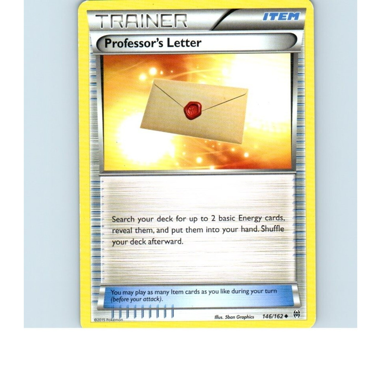 2015 Trainer Professor's Letter 146/162Pokemon Card