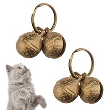 kcrygogo Bells for Cat Collars - 2 Pack Copper Little Small, Silver