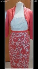 Berketex Mother of the Groom/ Bride outfit Size 18 2 Piece Coral & White