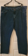 Wrangler Relaxed Fit Dark Wash Straight Denim Mens Blue Jeans 44x30