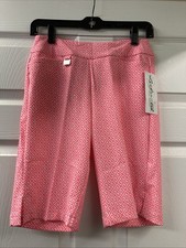 Lulu B Size 12 Neon Pink Geometric Pattern Bermuda Shorts