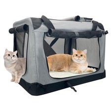 Fhiny Large Cat Carrier for 2 Cats, 24x17x17 Soft Dog Crate Collapsible Portable
