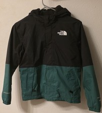 The North Face Lined Hooded Colorblock Jacket Blue Black Boys Size M Size 10
