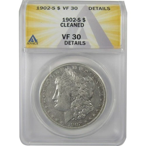 1902 S Morgan Dollar VF 30 Details ANACS Silver $1 Coin SKU:I21687