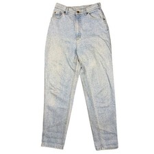 Lee Riders Vintage 90s High Waisted Acid Wash Tapered Mom Jeans Light Blue 27x31