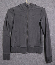 Lululemon Hoodie Women 2 Gray Full Zip Hoody Stretch Athleisure Everyday GUC