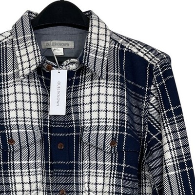 NEW Outerknown Blanket Shirt Flannel Button Down Mens S Plaid Organic Cotton