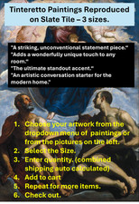 Pinturas Tintoretto sobre azulejo de pizarra - Arte decorativo - Arte de mesa inspirado en museos