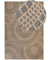 Teppich Jute Beige/Grau 200X300 Cm Geometrisches Muster Kurzflor Modern Ariba