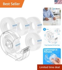 1 Pcs Tape Dispenser, 5 Tape Rolls, 1 Inch Core