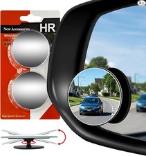 Frameless Wide-angle Convex Blind Spot Mirror For Car Sid Color Round- Silver