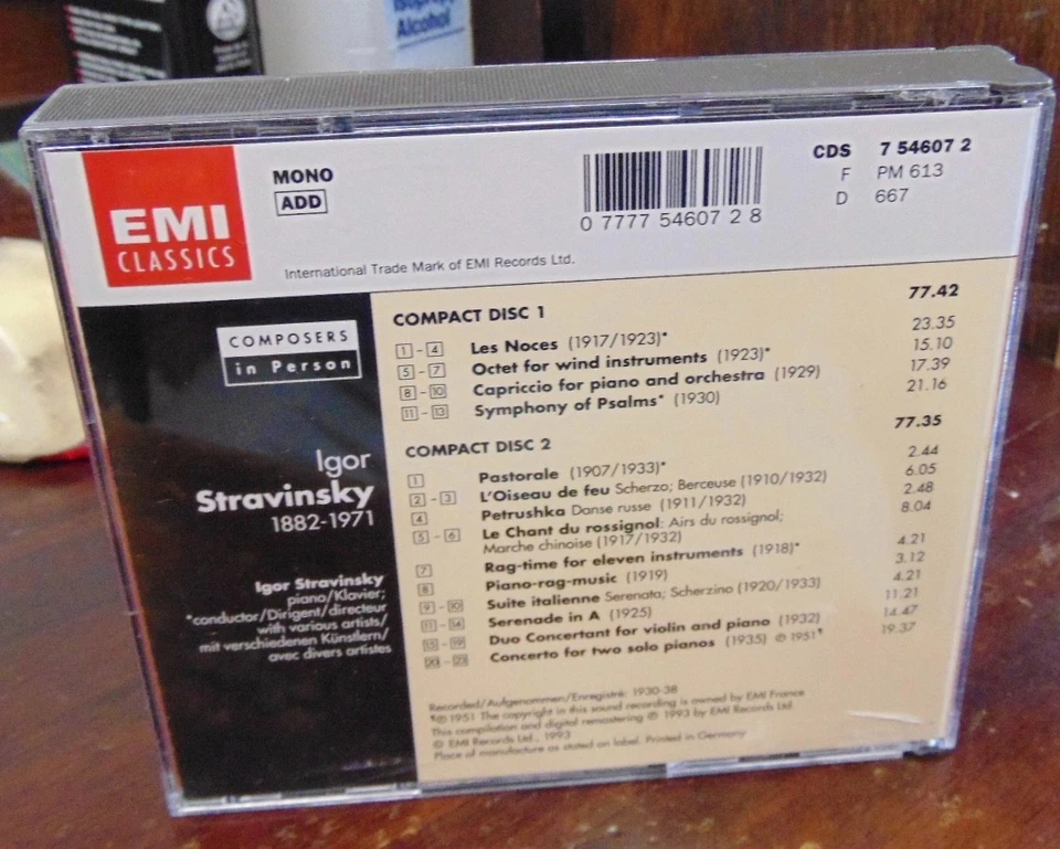 STRAVINSKY - Composers in Person / EMI 7546072 / NM 2 CD Set - Image 4 of 4