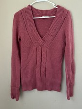 So Sweater Women's Pink Cable Knit Y2K 2000s Long Sleeve Size Medium