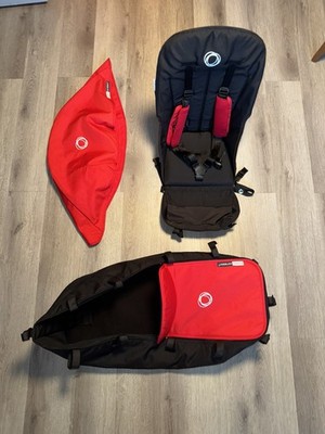 Bugaboo Cameleon 3 Babywanne Stubenwagen inkl. Matratze Verdeck Schürze in rot und Sitz 