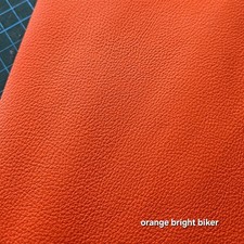 ORANGE  biker leather 20cm x 15cm Piece of Genuine Leather DIY LEATHERCRAFT