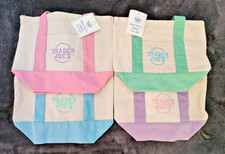Trader Joe  s Mini Pastel Canvas Tote Bag - Set Of 4 - NEW
