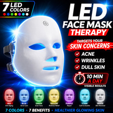 7 Color LED Face Mask Skin Rejuvenation Therapy Acne Anti Aging USB Facial Mask