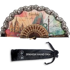 Spanish Hand Fan for Women Authentic Folding Hand Fan, Handmade in Spain, Han...