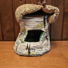 Vintage Fisher Price Woodsey Squirrel Family Log Wood Tree Store House, 1980