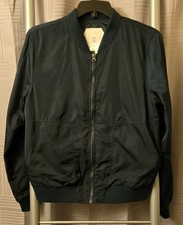 Chaqueta Hei Hei Anthropologie para mujer talla pequeña bombardero azul marino ligera