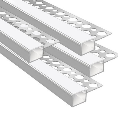 4 Pack 3.3ft/1Meter Plaster-in LED Channel, Trimless Recessed Drywall Aluminu...
