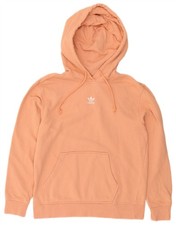 Adidas Damen Hoodie Pullover UK 10 Small Orange Baumwolle BV10