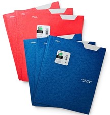 Lot Of 6 Five Star 2 Pocket Prong Folders Laminated Paperboard Red Blue NEW