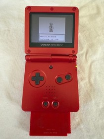Nintendo Game Boy Advance SP AGS-001 Flame Red + Pokemon Red Bundle AUTHENTIC
