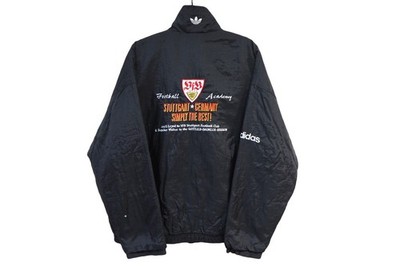 Vintage VfB Stuttgart Adidas Jacket Size XL black 90s football Bundesliga FC