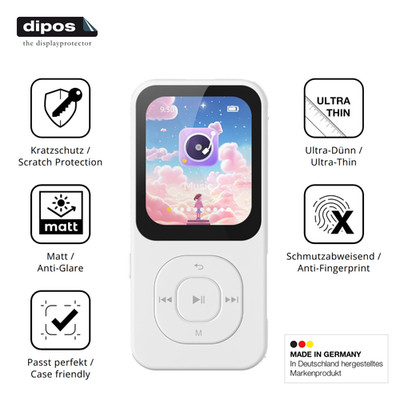 4x Schutzfolie matt für PECSU S2-New MP3-Player Displayschutzfolie Folie