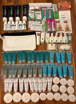 Lot of 100Hotel/Travel Toiletries Infusions Botanica, Bergman Kelly, Biore