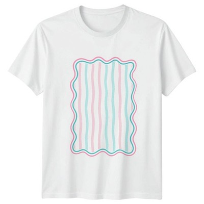 Sommer Preppy Rahmen gestreifte Hintergründe T-Shirt Preppy Streifen Geschenk
