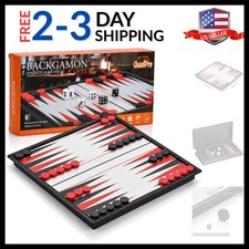 Folding Magnetic Backgammon Set - Travel-Friendly Classic Game Experience