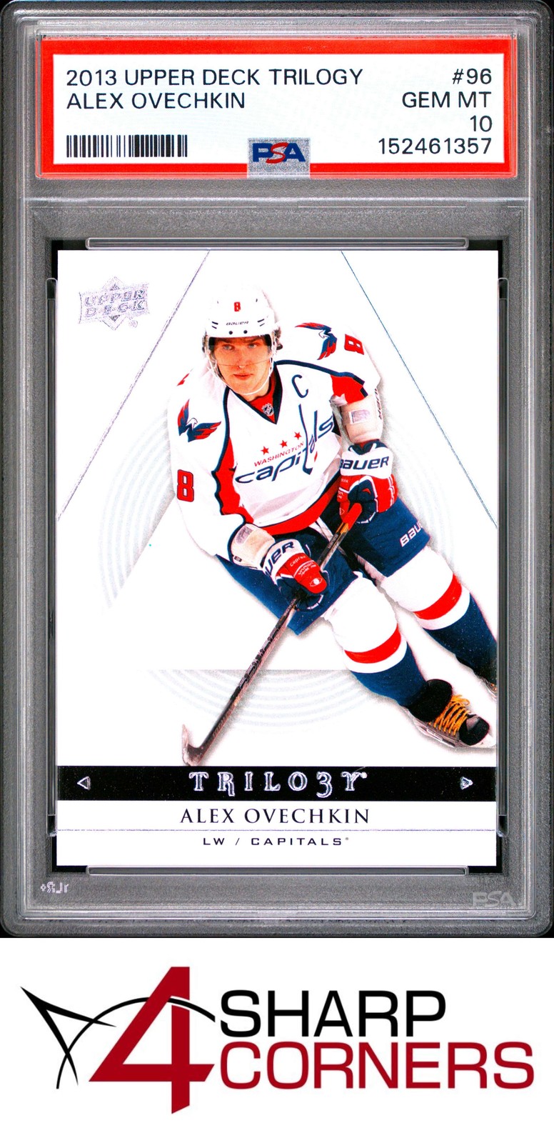 2013 UPPER DECK TRILOGY #96 ALEX OVECHKIN POP 2 PSA 10