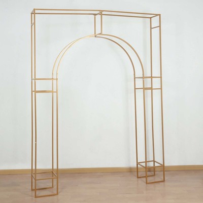8 ft GOLD Metal Rectangular Wedding ARCH in Arc de Triomphe Style Party Events