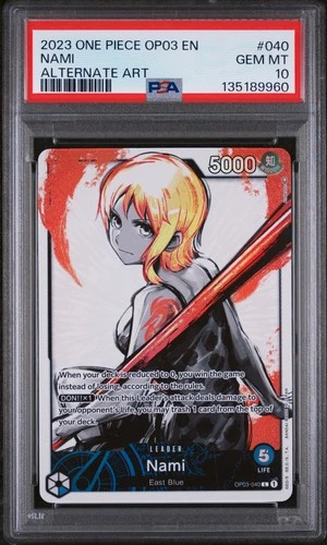 2023 ONE PIECE OP03-PILLARS OF STRENGTH ALTERNATE ART #040 NAMI PSA 10