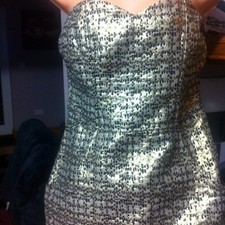 H&M Gold & Black Strapless party  Evening Dress Eur 36. Size 6-8 ..