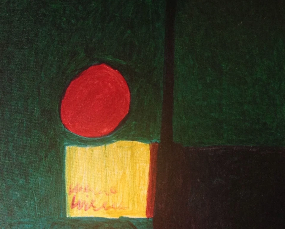 Pintura de arte popular Willie White ARTE EXTRAÑO afroamericano #9 soles rojos Foto 4 de 4