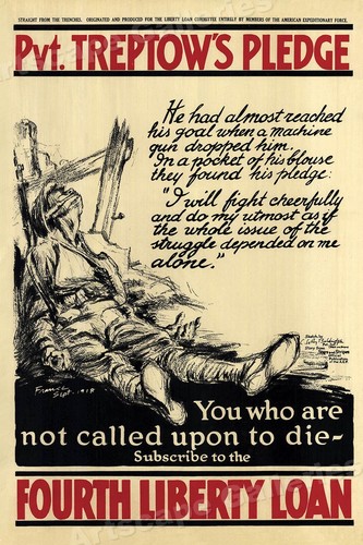 1918 Pvt. Treptow’s Pledge WWI Liberty Poster – 16x24 Inch Vintage Reproduction