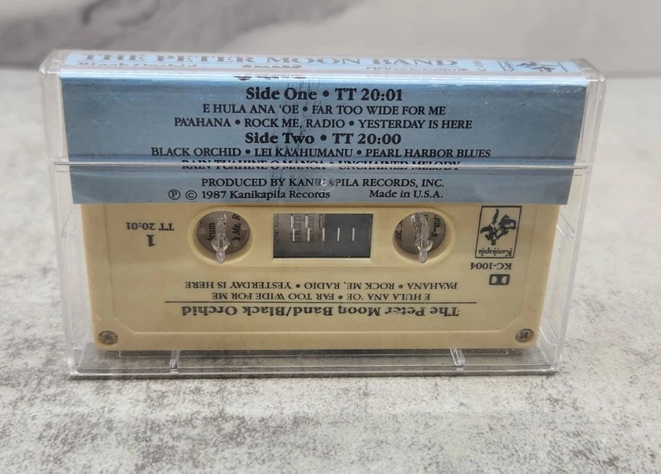 The Peter Moon Band – Black Orchid 1987 Hawaiian Music Cassette Tape Kanikapila Foto 2 de 4