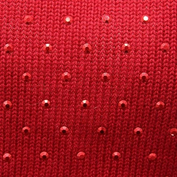 Monnalisa Maglione Bimba Girl Dark Red Studded Knit Shrug Crop Sweater  Sz 8 - Image 3 of 4