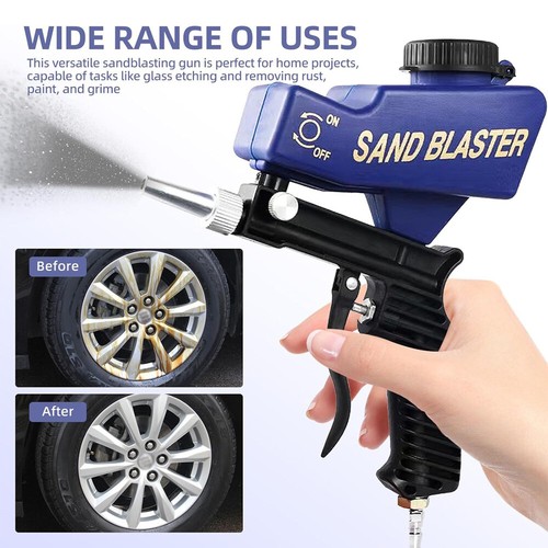 Gravity Sand Blaster Gun Portable Pneumatic Air Sandblasting Tool Handheld Spray - Picture 4 of 12