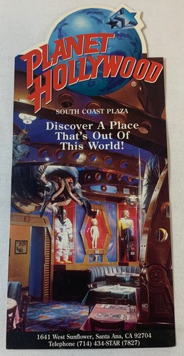 1990's PLANET HOLLYWOOD tourist rack card