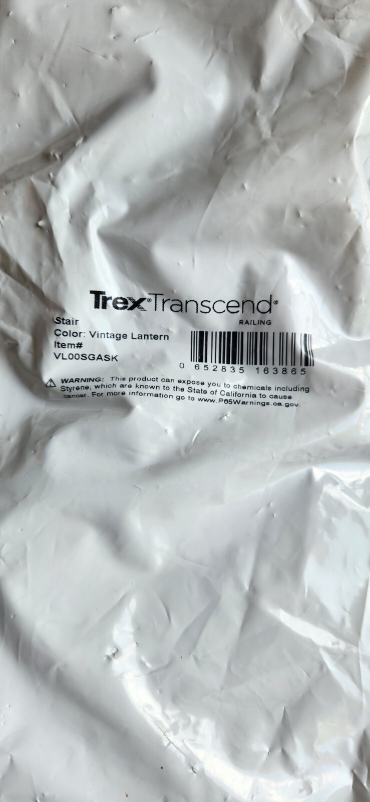 12 NEW Trex Transcend Vintage Lantern Horizontal Railing Gasket Item