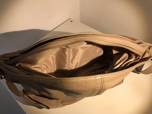 Vintage SAS Handbag Women BeLeather Lined Purse Shoulder Beige - Picture 5 of 10