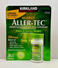 Kirkland Signature ALLER-TEC Cetirizine HCL 10mg 365 Tablets, Antihistamine